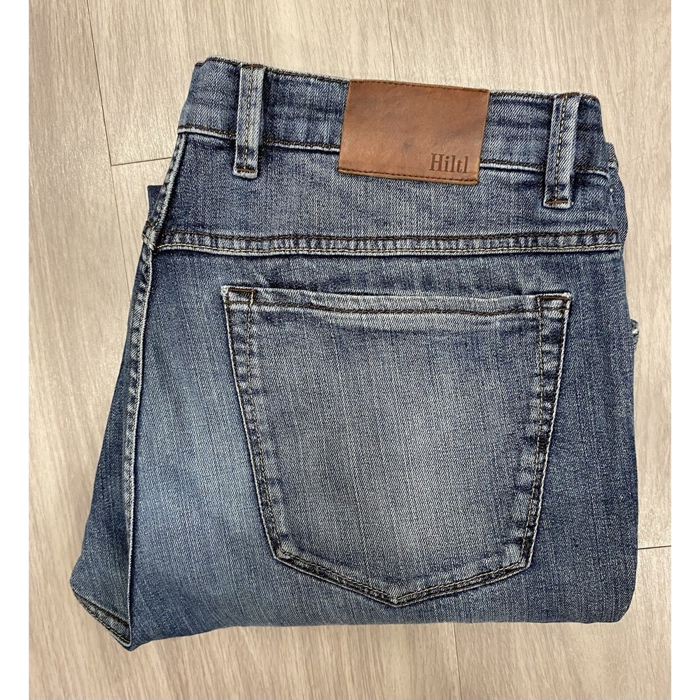 HILTL Dude Stretch Jeans Blue Denim Straight Leg 5 Pocket Pants Men's Size 38x34